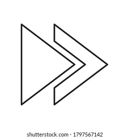 forward arrows icon over white background, line style, vector illustration