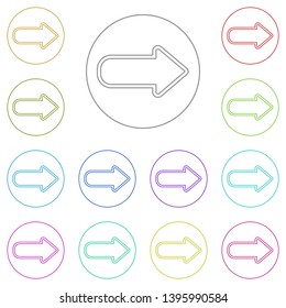 Forward and back or undo in circle, arrow multi color icon. Simple thin line, outline vector of web icons for UI and UX, website or mobile application