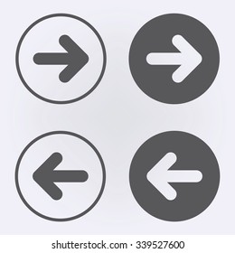 Forward and back or undo icon in circle . Arrow icon . Vector illustration