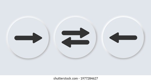 Forward, backward, exchange arrows vector icon set