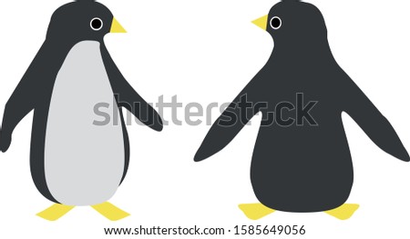 
Forward / backward penguin icon / illustration / material