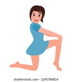 Forward bend pose flat icon design, yoga pose