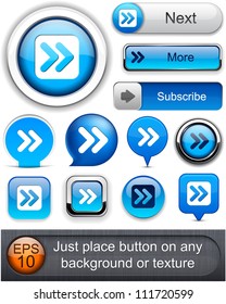 Forward blue design elements for website or app. Vector eps10.