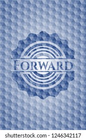 Forward blue polygonal emblem.