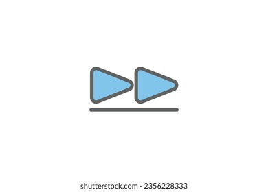 Icono de botón de reenvío. Icono relacionado con multimedia y entretenimiento. adecuado para diseño de sitios web, aplicación, interfaces de usuario. Estilo de icono de línea plana. Diseño de vector simple editable