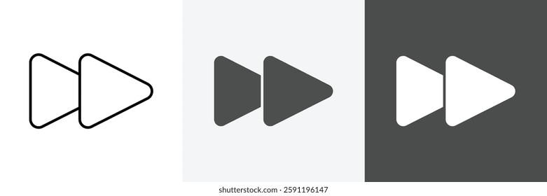 Forward button icon set vector art