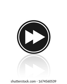 forward button vector icon, black illustration