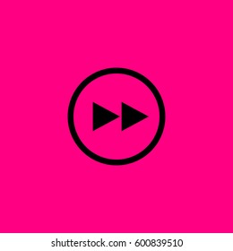 forward button vector icon. Black icon on pink background