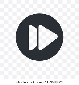 Forward Button vector icon isolated on transparent background, Forward Button logo concept