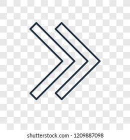 Forward concept vector linear icon isolated on transparent background, Forward concept transparency concept in outline style