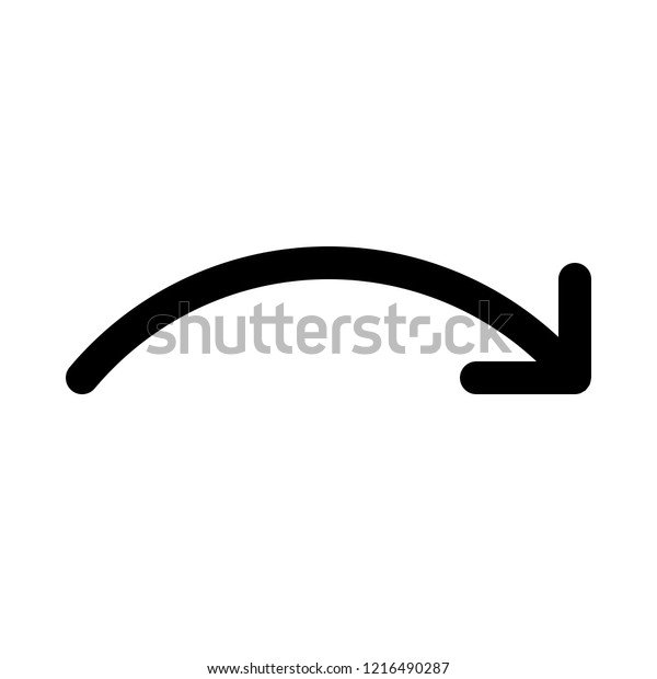 Forward Curved Arrow Stock Vector Royalty Free 1216490287