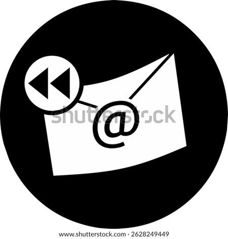 Forward email icon black circle. Reaching online audience with email marketing campaign, newsletter subscription, sending marketing message via email