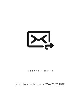 Forward Email Icon. Editable Stroke