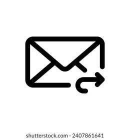 Forward Email icon in trendy outline style isolated on white background. Forward Email silhouette symbol for your website design, logo, app, UI. Vector illustration, EPS10.