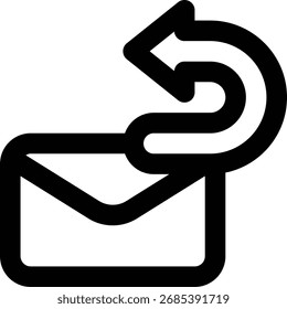 Forward Email, Message Outline Icon