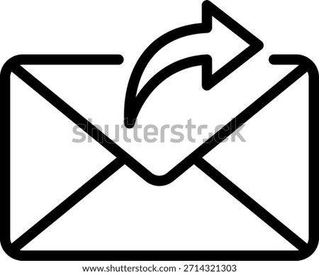 Forward Email Outline Icon, Send Message Vector