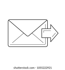 Forward email vector line icon isolated on white background. Forward email line icon for infographic, website or app.