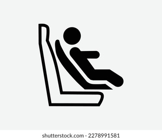 Forward Facing Child Seat Children Car Vehicle Safety Black White Silhouette Sign Symbol Icon Vector Graphic Clipart Illustration Artwork Pictogram svg