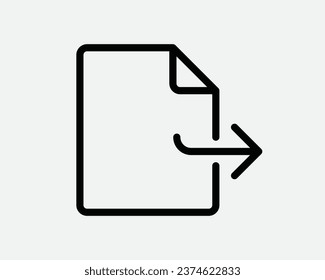 Forward File Document Icon Arrow Share Send Next Page Archive Reply Navigation Response Respond Black White Outline Line Shape Sign Symbol EPS Vector