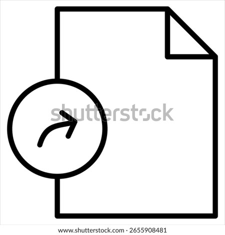 Forward File Outline Icon Vector Illustration