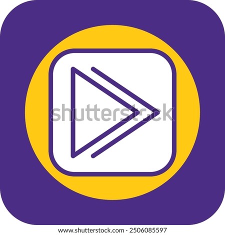 Forward Filled Curve Vector Icon Design