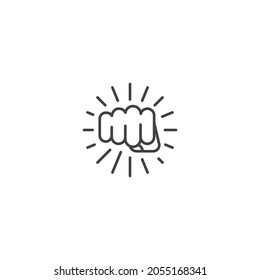 Forward fist, hand punch fist. Vector icon template