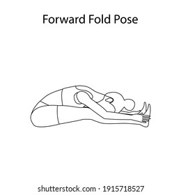 Contorno de entrenamiento de yoga de Pose de avance sobre el fondo blanco. Ilustración del vector