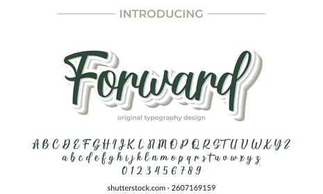 Forward Font Stylish brush painted an uppercase vector letters, alphabet, typeface