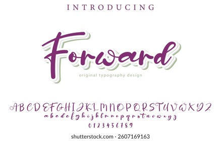 Forward Font Stylish brush painted an uppercase vector letters, alphabet, typeface