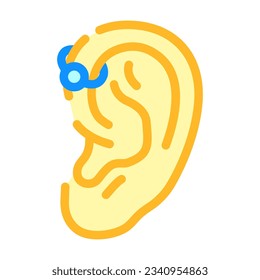 forward helix piercing earring color icon vector. forward helix piercing earring sign. isolated symbol illustration