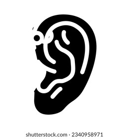 forward helix piercing earring glyph icon vector. forward helix piercing earring sign. isolated symbol illustration