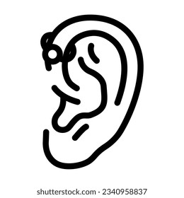 forward helix piercing earring line icon vector. forward helix piercing earring sign. isolated contour symbol black illustration