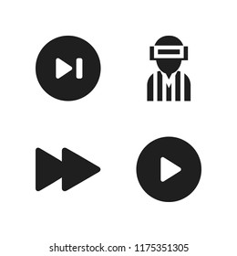 forward icon. 4 forward vector icons set. player, fast forward and play button icons for web and design about forward theme