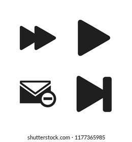 forward icon. 4 forward vector icons set. play button, next and fast forward icons for web and design about forward theme