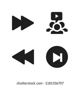 forward icon. 4 forward vector icons set. rewind, video player and fast forward icons for web and design about forward theme