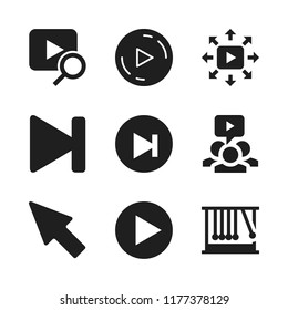 forward icon. 9 forward vector icons set. momentum, video player and up right black arrow icons for web and design about forward theme
