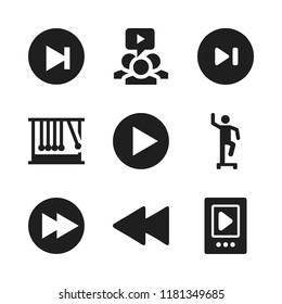 forward icon. 9 forward vector icons set. momentum, next button and video player icons for web and design about forward theme