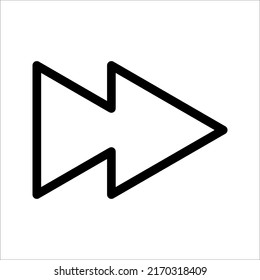 Forward icon. Arrow simple icon. social media icon. Vector illustration on white background