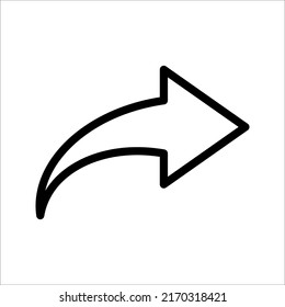 Forward icon. Arrow simple icon. social media icon. Vector illustration on white background