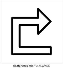 Forward icon. Arrow simple icon. social media icon. Vector illustration on white background