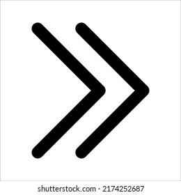 Icono de reenvío. Icono de flecha simple. icono de los medios sociales. Ilustración del vector sobre fondo blanco
