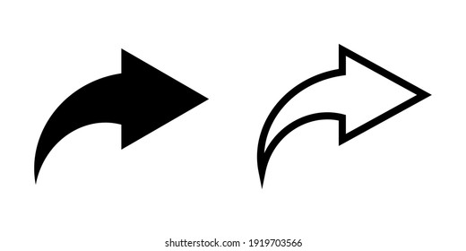 Forward Icon. Arrow Simple Icon. Vector Illustration