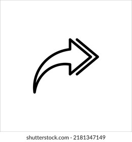 Forward icon . Arrow icon . Vector illustration on white background