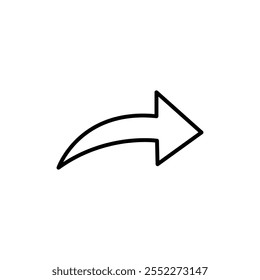 Forward icon black and white vector outline sign