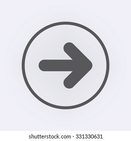 Forward icon in circle . Arrow icon . Vector illustration