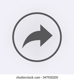 Forward icon in circle . Arrow icon . Vector illustration