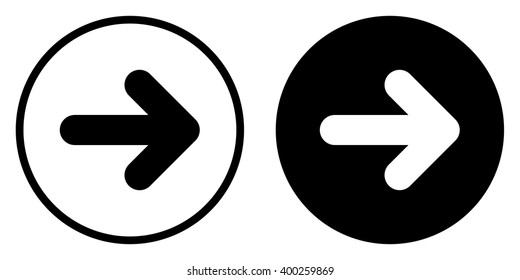 Forward icon in circle . Arrow icon . Vector illustration