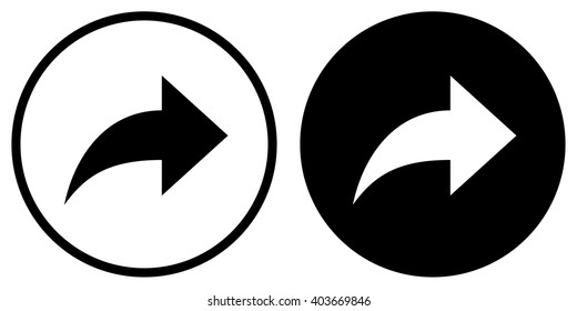 Forward Icon In Circle . Arrow Icon . Vector Illustration