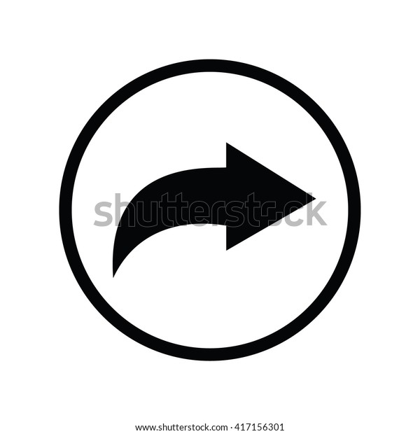 Forward Icon Circle Vector Illustration Stock Vector (Royalty Free