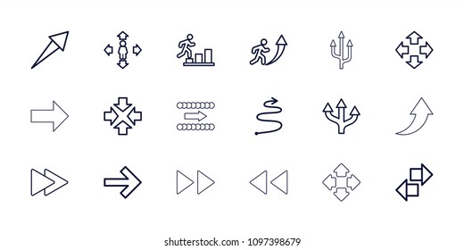 Forward icon. collection of 18 forward outline icons such as man move, move, arrow, man going up, curved arrow. editable forward icons for web and mobile.